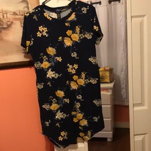 Floral navy blue dress